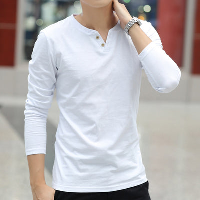 New Long Sleeve Autumn Linen T Shirts Male Casual Men Top - CLOTHFN