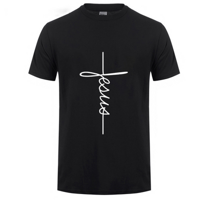 Jesus Cross T-shirts Men, Women, Europe, English, Digital Letters, Street Short Sleeve, Alien, WISH Amazon - CLOTHFN
