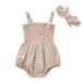 Infant Baby Girls 2Pcs Summer Outfits, Sleeveless Frill Smoc - CLOTHFN