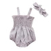 Infant Baby Girls 2Pcs Summer Outfits, Sleeveless Frill Smoc - CLOTHFN