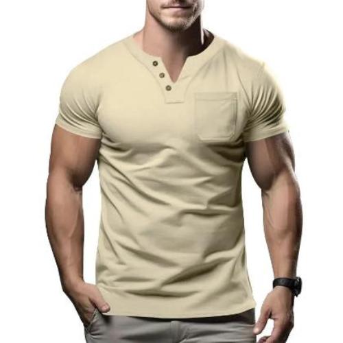 Casual T-shirt V-neck Fashion Slim Men's Short Sleeve - CLOTHFN