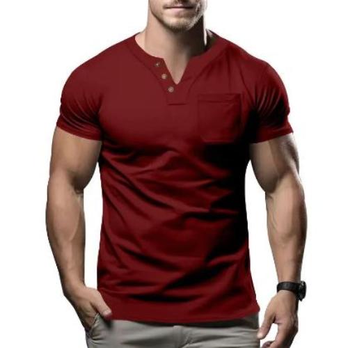 Casual T-shirt V-neck Fashion Slim Men's Short Sleeve - CLOTHFN