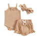 Children's Summer Waffle Suspender Bow Set - CLOTHFN