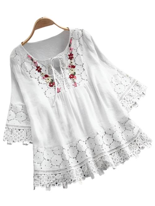 European And American V-neck Loose Blouse - CLOTHFN