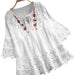 European And American V-neck Loose Blouse - CLOTHFN