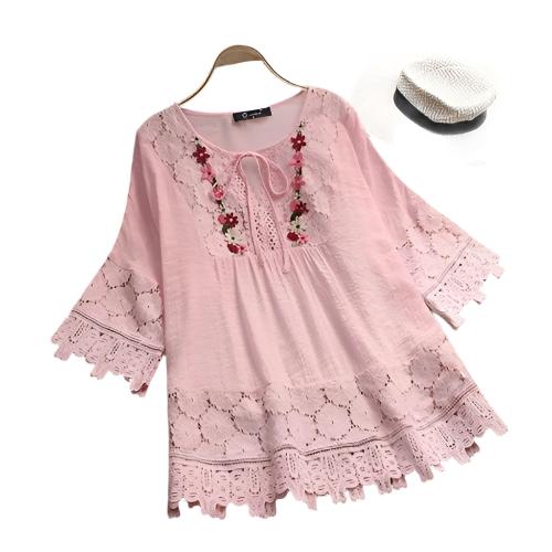 European And American V-neck Loose Blouse - CLOTHFN