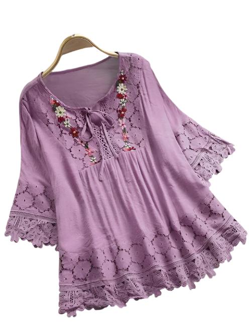 European And American V-neck Loose Blouse - CLOTHFN