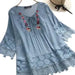 European And American V-neck Loose Blouse - CLOTHFN