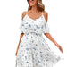 French Romantic Off-shoulder Waist Dress - CLOTHFN