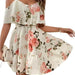 French Romantic Off-shoulder Waist Dress - CLOTHFN