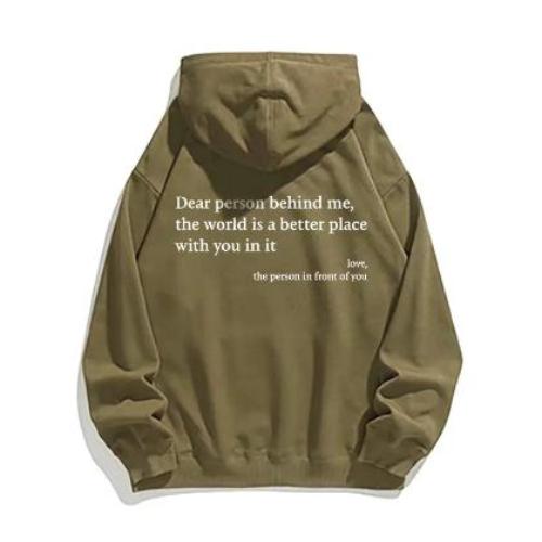 Kangaroo Pocket Drawstring Printed Hoodie - CLOTHFN