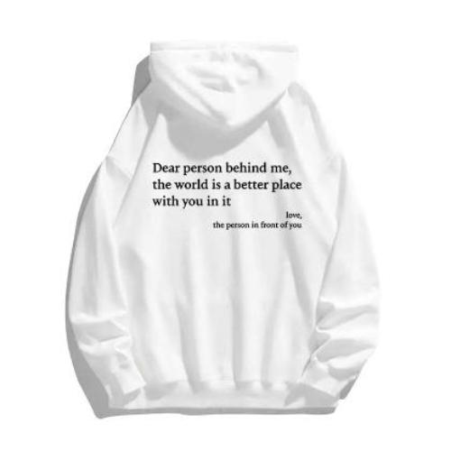 Kangaroo Pocket Drawstring Printed Hoodie - CLOTHFN