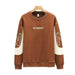 Loose Color Matching Round Neck Long Sleeve T-shirt Casual Top - CLOTHFN