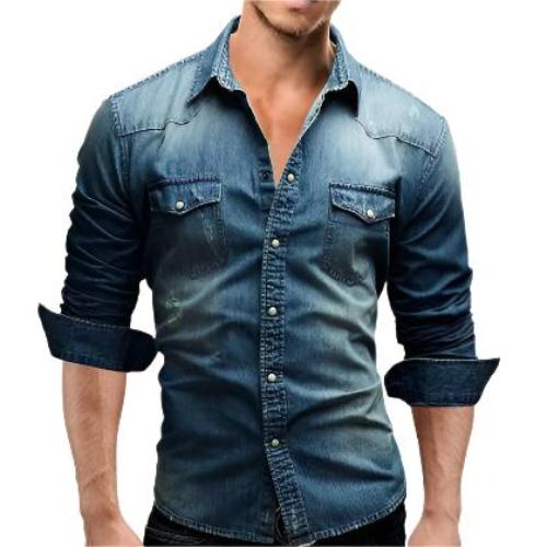 Men Shirt Brand Male Long Sleeve Shirts Casual Solid Slim Fit - CLOTHFN