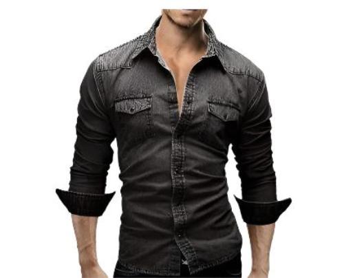 Men Shirt Brand Male Long Sleeve Shirts Casual Solid Slim Fit - CLOTHFN