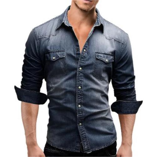 Men Shirt Brand Male Long Sleeve Shirts Casual Solid Slim Fit - CLOTHFN