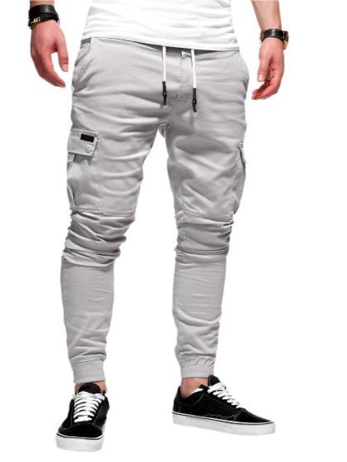 Tethered Elastic Sports Baggy Pants Long Casual Pants Jogging Pants - CLOTHFN