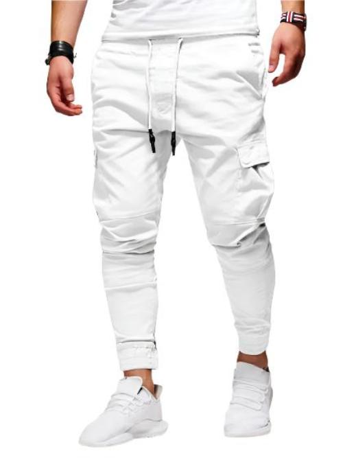 Tethered Elastic Sports Baggy Pants Long Casual Pants Jogging Pants - CLOTHFN