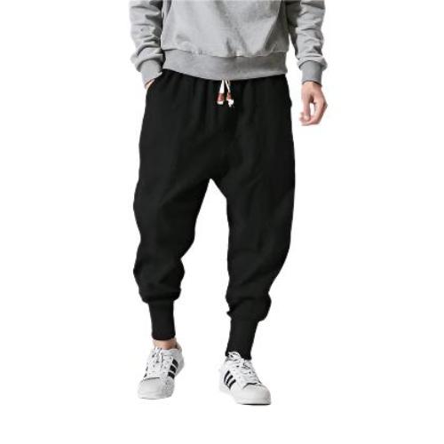 Chinese Style Harem Pants Men Streetwear Casual Joggers Mens Pants Cotton Linen Sweatpants Ankle-length Men Trousers M-5XL - CLOTHFN