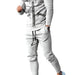 Men's Round Neck Striped Sweatshirt Suit - CLOTHFN