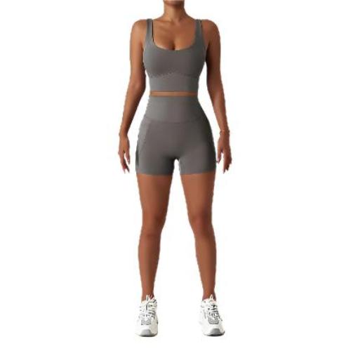 Quick-drying Tight Yoga Clothing Women's Pocket Running Sports Suit - CLOTHFN