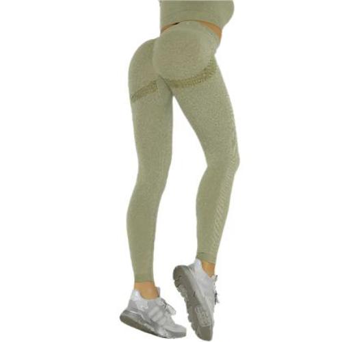 Seamless Knitted Peach Hip Women's Tight Elastic Yoga Pants High Waist Quick-drying Hip Pants - CLOTHFN