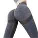 Seamless Knitted Peach Hip Women's Tight Elastic Yoga Pants High Waist Quick-drying Hip Pants - CLOTHFN