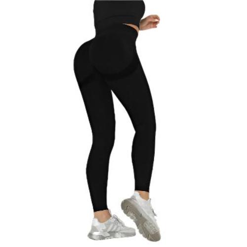 Seamless Knitted Peach Hip Women's Tight Elastic Yoga Pants High Waist Quick-drying Hip Pants - CLOTHFN