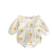 Sweet Daisies Embroidery Rompers Long Sleeve Onesie - CLOTHFN