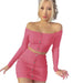 Woman Off Shoulder  2 Pcs Set Bodycon - CLOTHFN