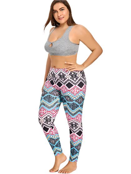 Women 3D printed large size leggings - CLOTHFN