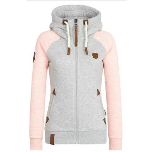 Women Contrast Hooded Sweatshirt - CLOTHFN