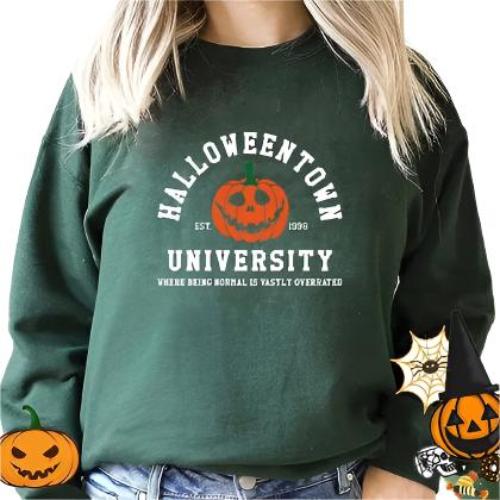 Women Hoodies Fashion Print Round Neck Sweater - CLOTHFN