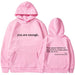 Women Hoodies Fleece-lined Plain Letter Print Pocket Drawstring Print - CLOTHFN