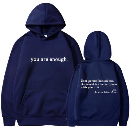 Women Hoodies Fleece-lined Plain Letter Print Pocket Drawstring Print - CLOTHFN