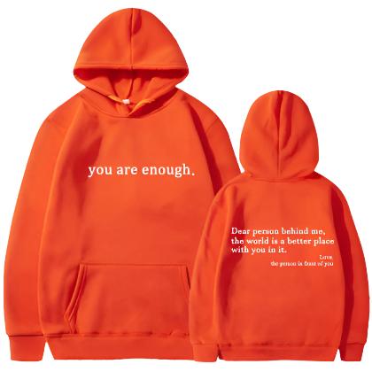 Women Hoodies Fleece-lined Plain Letter Print Pocket Drawstring Print - CLOTHFN