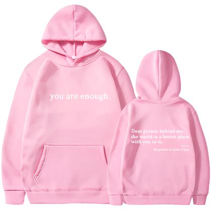 Women Hoodies Fleece-lined Plain Letter Print Pocket Drawstring Print - CLOTHFN