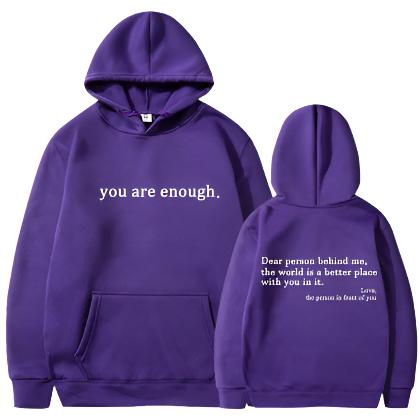 Women Hoodies Fleece-lined Plain Letter Print Pocket Drawstring Print - CLOTHFN