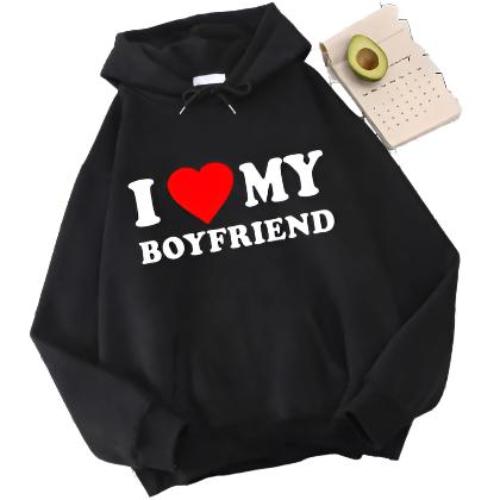 Women Hoodies  I Love My Boyfriend Girlfriend Hoodie - CLOTHFN