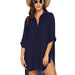 Women New Style Shirt Deep V Neckline Fashion Beach Anti Sprinkling Swimsuit Shirt - CLOTHFN