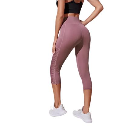 Pocket Slim Fit Cropped Yoga Pants - CLOTHFN