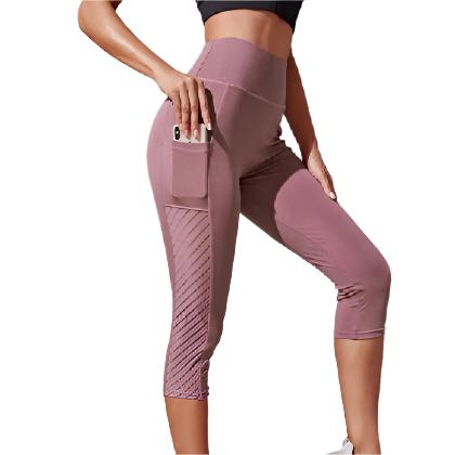 Pocket Slim Fit Cropped Yoga Pants - CLOTHFN