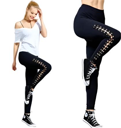 Stretchy  Plus Size Ripped Leggings - CLOTHFN