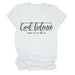 Women T-Shirt Letter Casual Loose Hedging - CLOTHFN