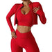 Women Thread Yoga Clothes Three-piece Long Sleeve - CLOTHFN