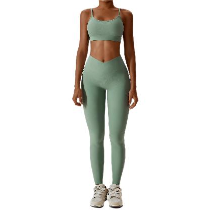 Women Yoga Set Thread Abdominal Tightening High Waist - CLOTHFN