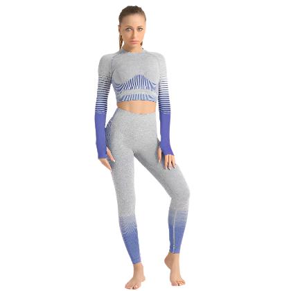 LANTECH Women Yoga Sets Gym Fitness Athletic 2 Pcs Sports Suits Set Pants Leggings Sportswear Leggings Seamless Sports Shirts - CLOTHFN