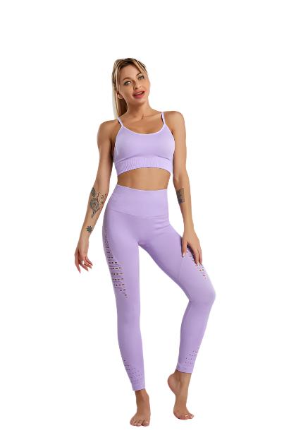 Women Yoga Sports Wireless Workout Bra High Waist Suit - CLOTHFN