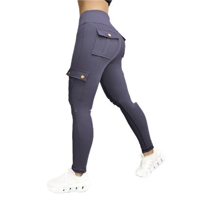 Workwear With Pocket Fitness Pants For Women High Elastic Tight - CLOTHFN