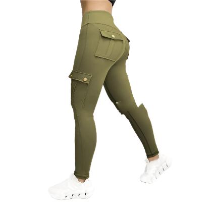 Workwear With Pocket Fitness Pants For Women High Elastic Tight - CLOTHFN